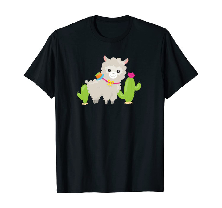 Cute & Trendy Alpaca & Cactus Cartoon Gift Unisex T-Shirt G003627