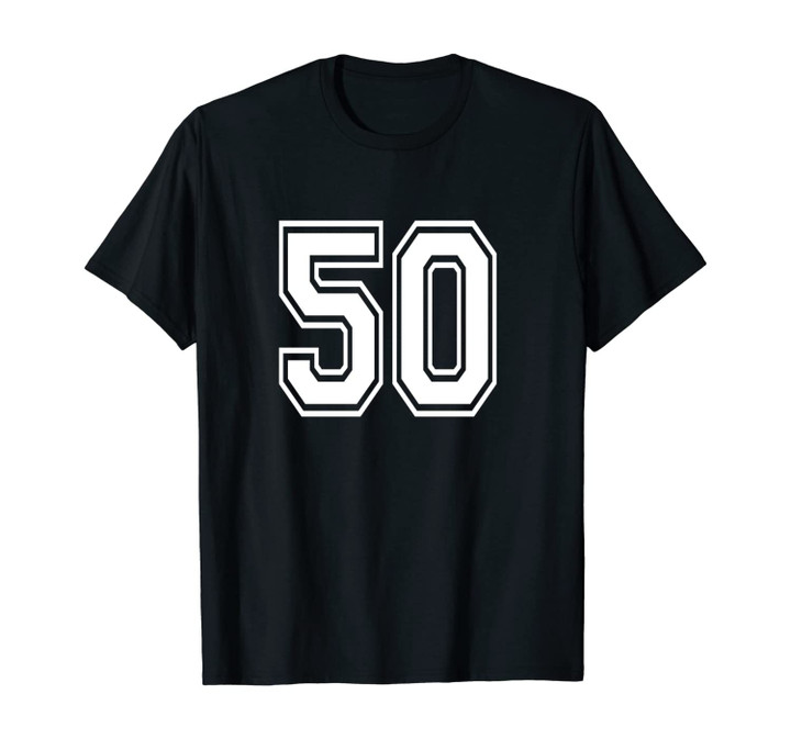 Number 50 50th Birthday Gift Player Team Numbered Jersey Unisex T-Shirt