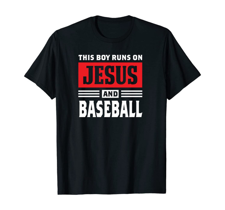 This Boy Runs On Jesus And Baseball Christian Gift Unisex T-Shirt