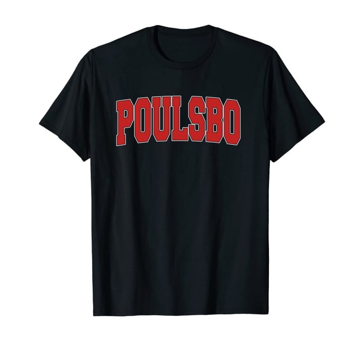 POULSBO WA WASHINGTON Varsity Style USA Vintage Sports Unisex T-Shirt