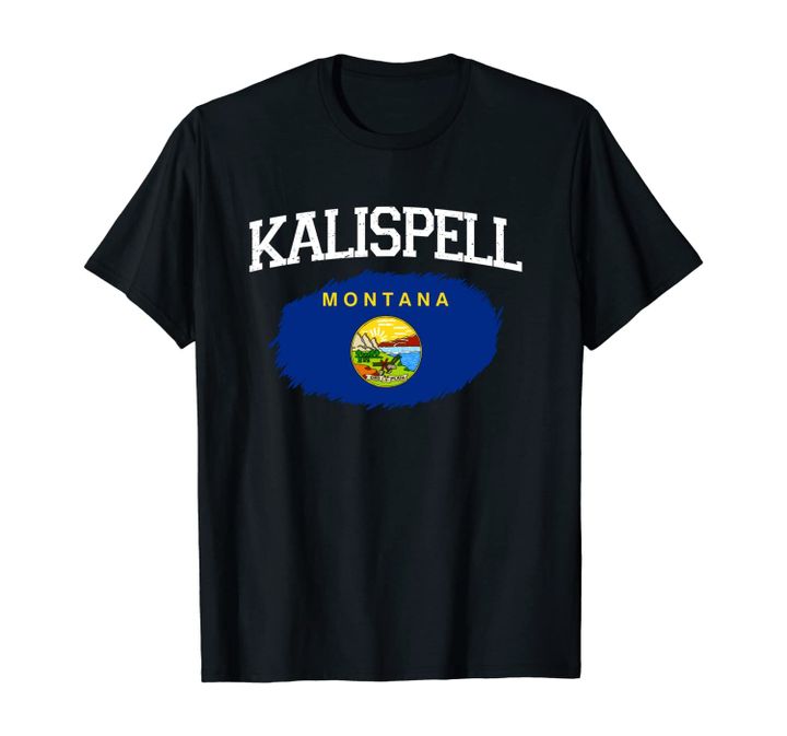 KALISPELL MT MONTANA Flag Vintage USA Sports Men Women Unisex T-Shirt