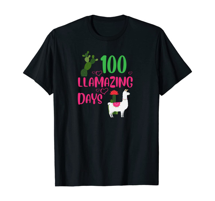 Llamazing 100 Days of School Llama Cactus Kids or Teacher Unisex T-Shirt