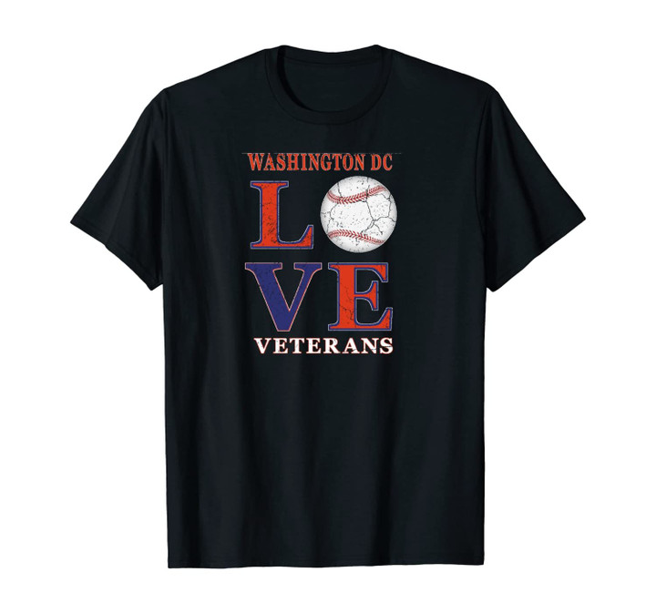 Washington DC Love Military Veterans Vintage Baseball Fan Unisex T-Shirt