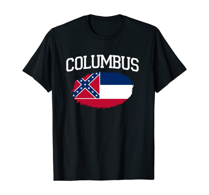 COLUMBUS MS MISSISSIPPI Flag Vintage USA Sports Men Women Unisex T-Shirt