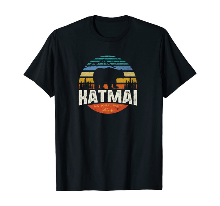 Vintage Katmai National Park Outdoor Grizzly Bear Graphic Unisex T-Shirt