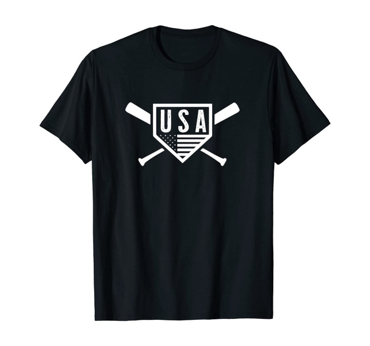 Vintage American Baseball and Softball USA Flag Unisex T-Shirt