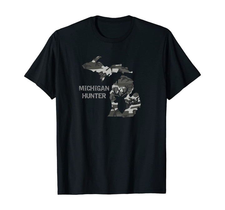 Michigan Deer Hunter Buck Hunting Silhouette State Pride Art Unisex T-Shirt