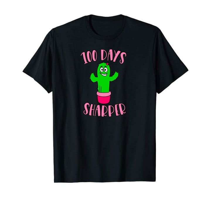 100 Days Sharper Cactus School Boys Girls Kids Unisex T-Shirt