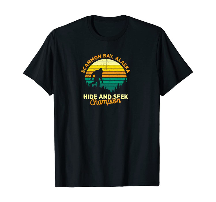 Retro Scammon Bay, Alaska Big foot Souvenir Unisex T-Shirt