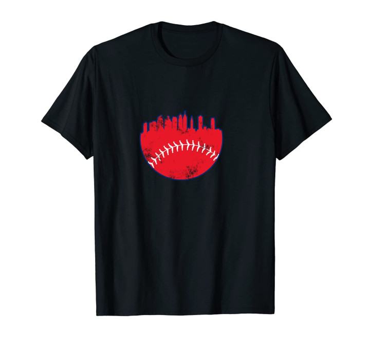 Philadelphia PA Baseball Skyline Vintage Retro Unisex T-Shirt