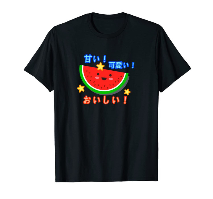 Kawaii Watermelon Japanese Kanji Funny Summer Cute Aesthetic Unisex T-Shirt