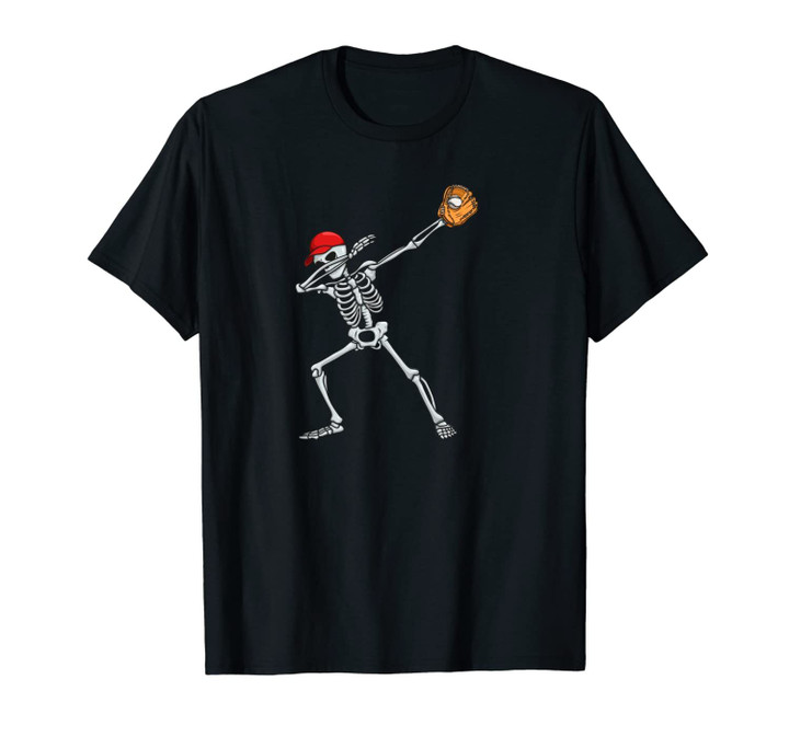 Funny Dabbing Skeleton Baseball Player Halloween Cute Dab Unisex T-Shirt