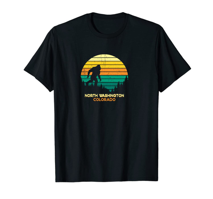 Retro North Washington, Colorado Bigfoot Souvenir Unisex T-Shirt