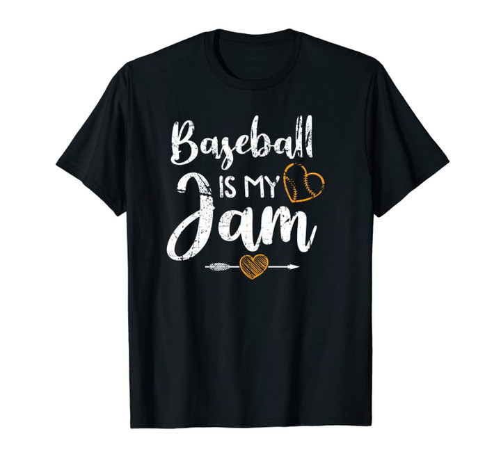 Cute Baseball Is My Jam with Baseball Heart Unisex T-Shirt