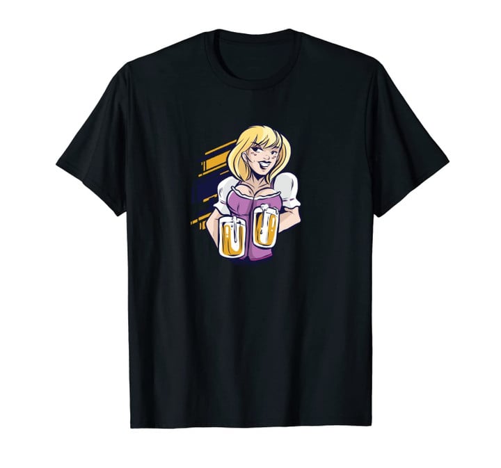 Kawaii anime girl carrying beer on Oktoberfest Unisex T-Shirt