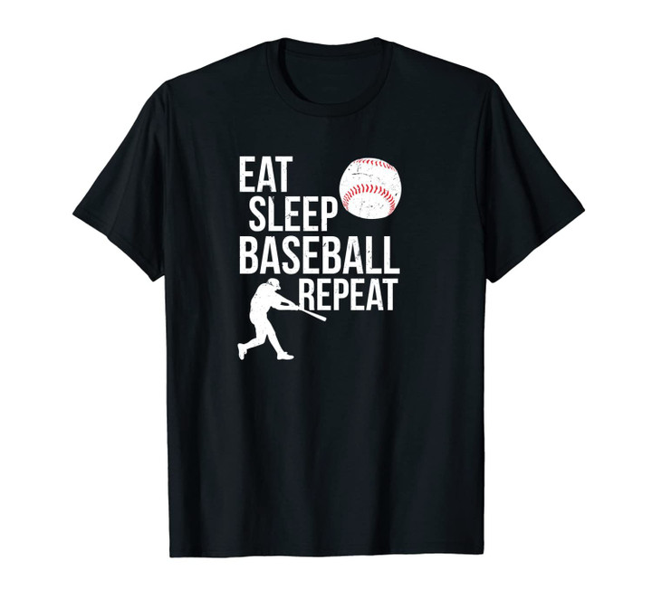 Eat Sleep Baseball Repeat Pitcher Batting Fielding Unisex T-Shirt