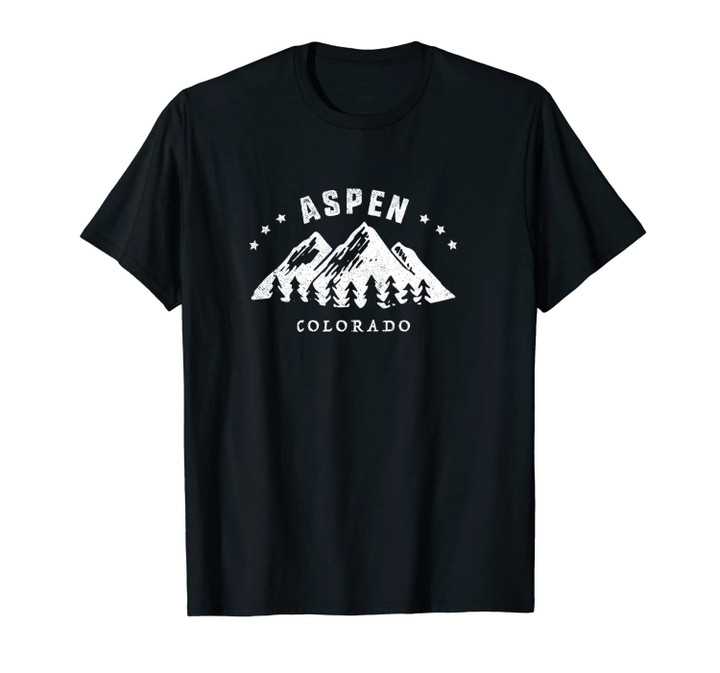Aspen Colorado Outdoors Adventure Mountain Graphic Unisex T-Shirt
