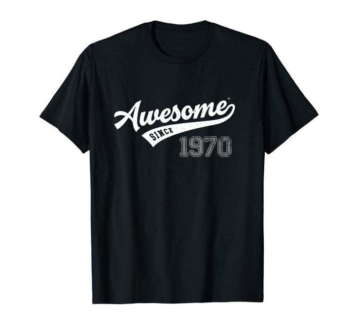 Awesome Since 1970 Old School Baseball 49th Birthday Gift Unisex T-Shirt