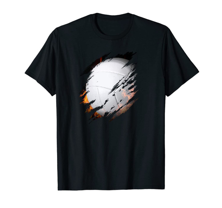 Volleyball Ball On Fire Inside Of Me Fan Player Gift Unisex T-Shirt
