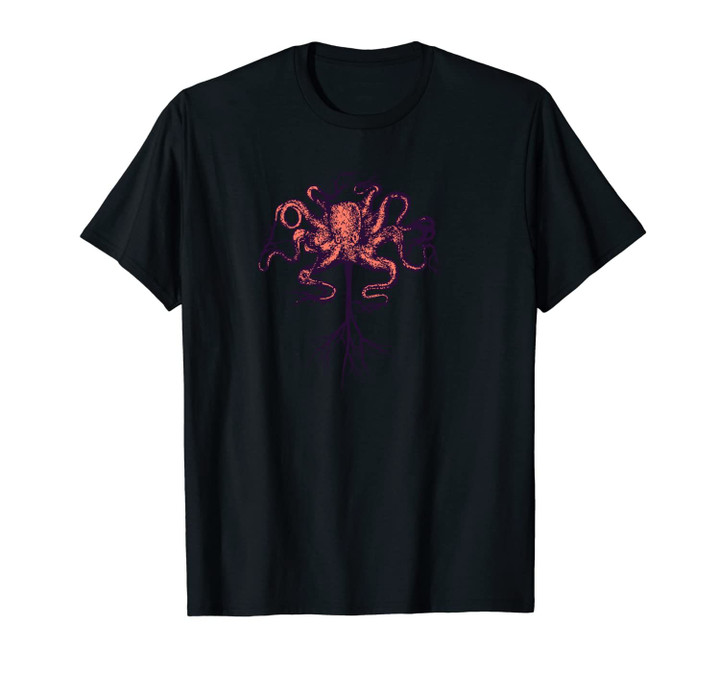 Tree With Pink Octopus Root Vintage Art Artist Gift Unisex T-Shirt