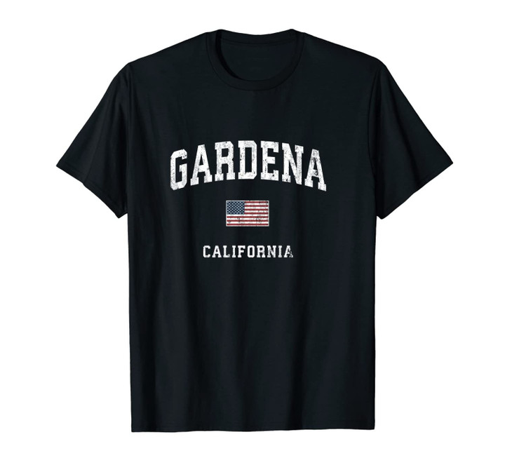 Gardena California CA Vintage American Flag Sports Design Unisex T-Shirt