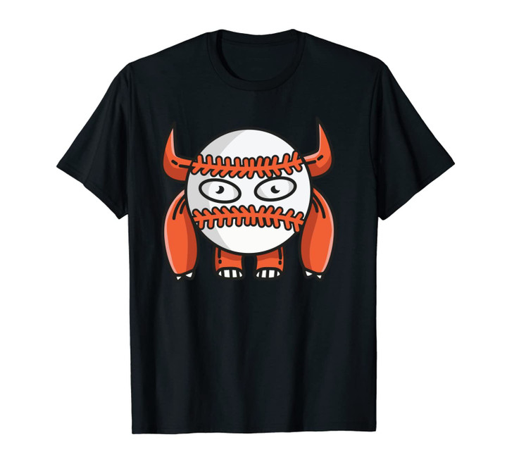 Baseball Monster Scary Cool Player Halloween Costume Unisex T-Shirt