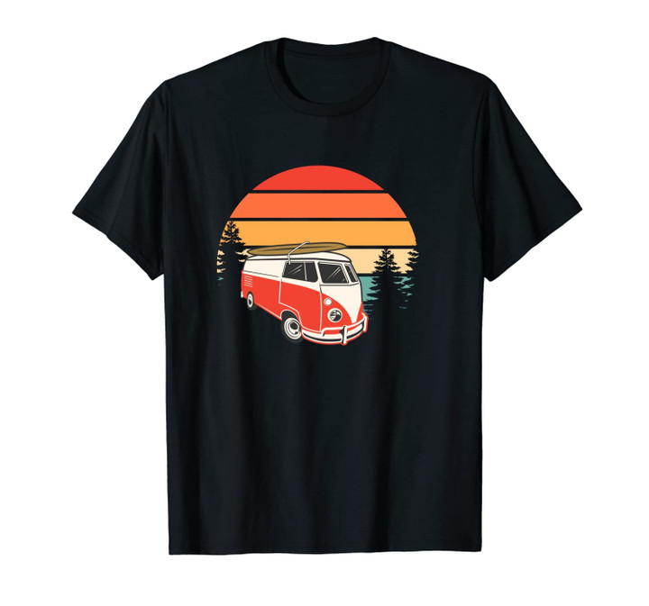 Retro Vintage Old Car Van Bus California Love Sunset Peace Unisex T-Shirt
