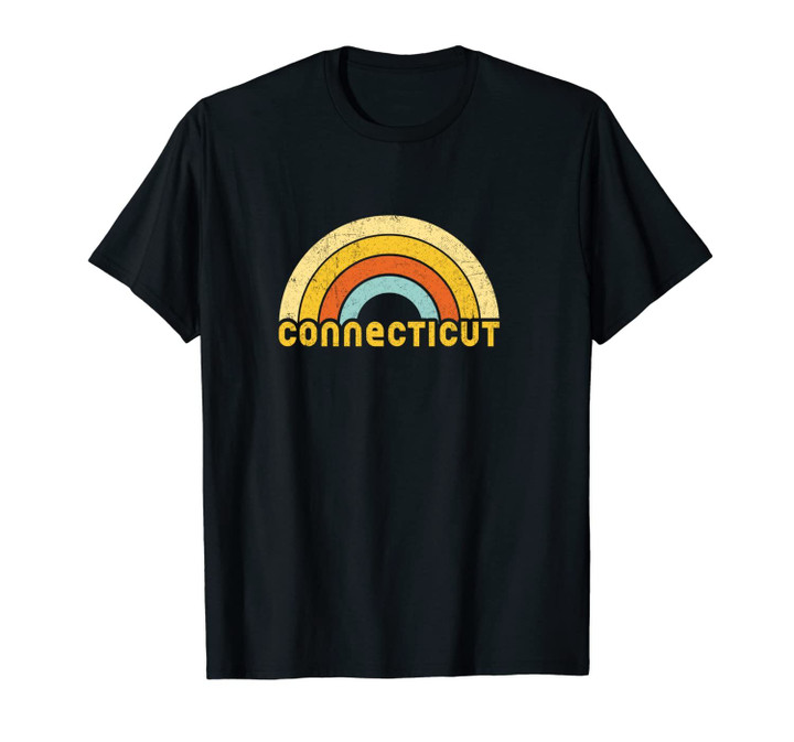 Colorful Retro Connecticut Unisex T-Shirt