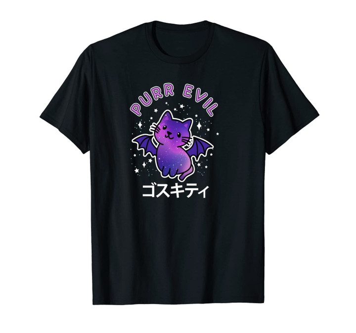 Pastel Goth Cat Bat Anime Kawaii Gift Galaxy Space Unisex T-Shirt