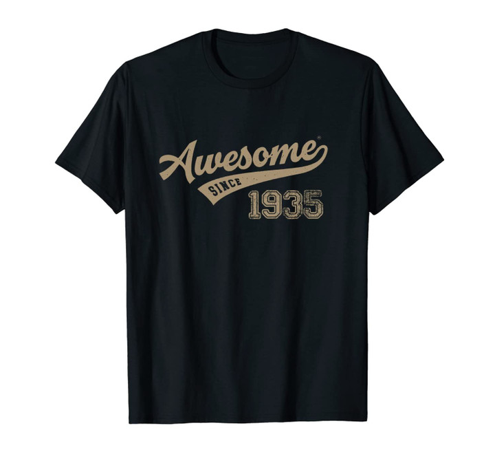 Awesome Since 1935 Old School Baseball 84th Birthday Gift Unisex T-Shirt