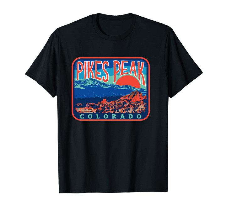 Vintage Pikes Peak Colorado Retro Style Mountains Hiking Unisex T-Shirt