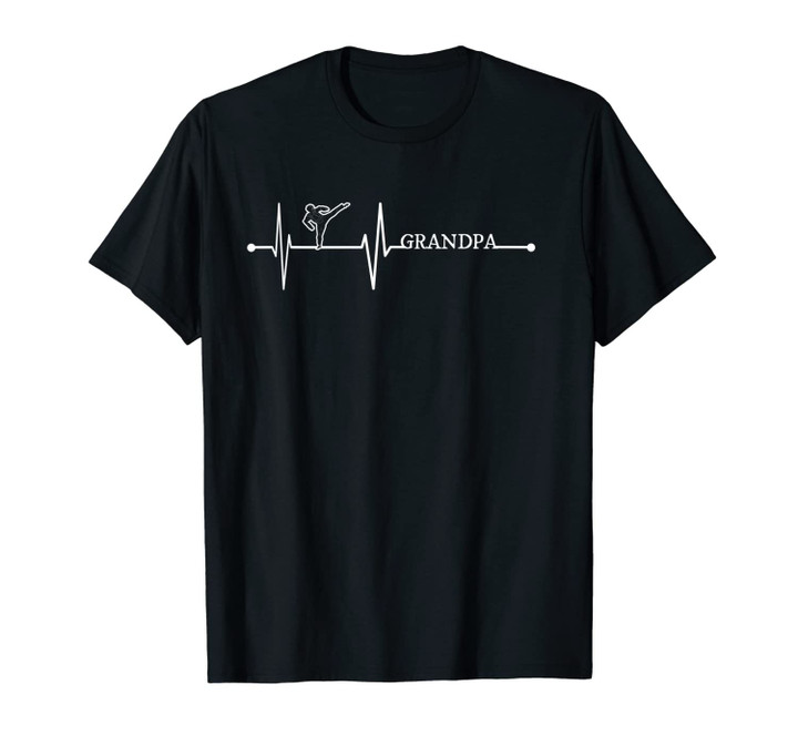Taekwondo Grandpa Heartbeat Gift EKG Martial Art Lover Funny Unisex T-Shirt