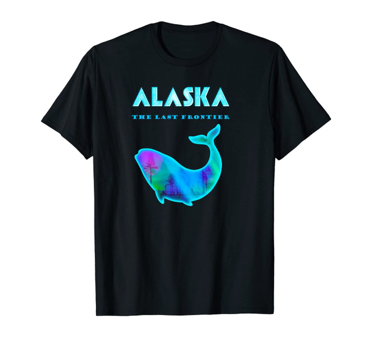 Alaska Northern Lights Design Alaskan Whale with Aurora Unisex T-Shirt