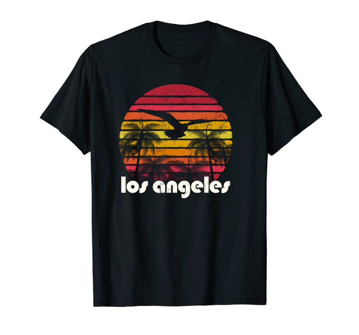 Vintage Retro Los Angeles CA Beach 70's 80's Style Surf Gift Unisex T-Shirt