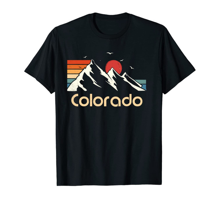 Vintage Retro Outdoor Colorado CA Mountain Sunrise Unisex T-Shirt