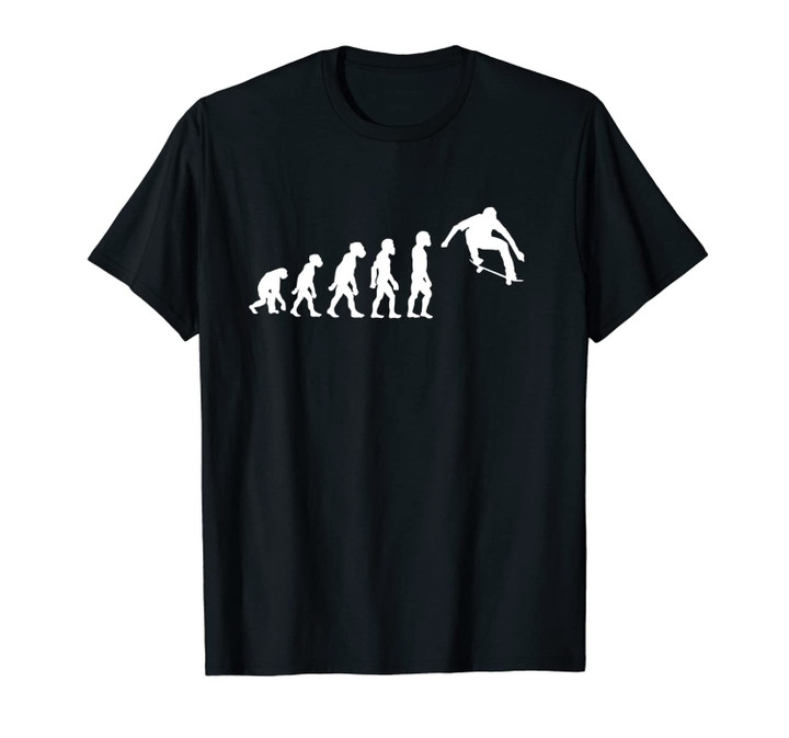 Funny Human Skateboarding Evolution Skater Skateboarder Unisex T-Shirt