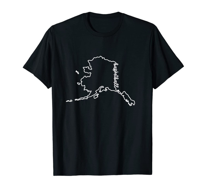 State of Alaska Outline with Basketball Script ACJ252b Unisex T-Shirt