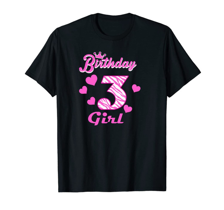 Happy Birthday , Girls 3rd Party 3 Years Old Bday Unisex T-Shirt