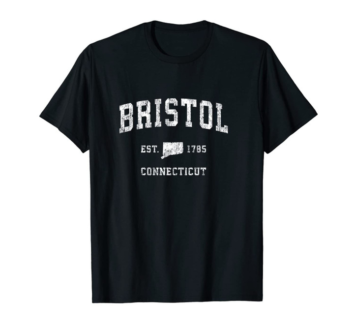 Bristol Connecticut CT Vintage Athletic Sports Design Unisex T-Shirt