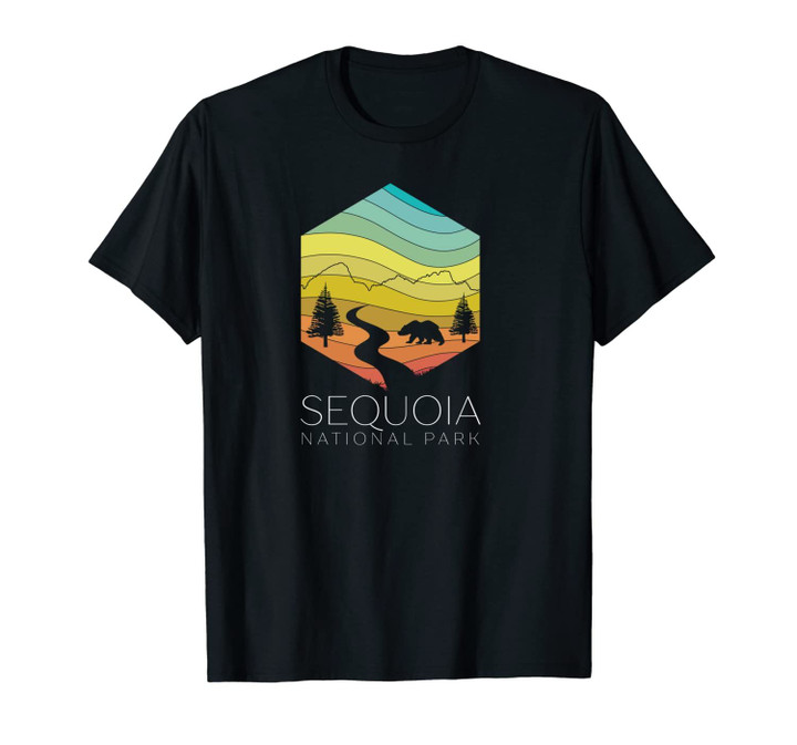 Sequoia National Park California Forest Retro Camping Kern Unisex T-Shirt