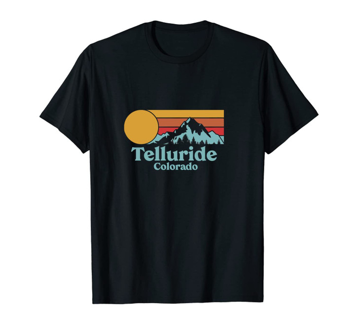 Vintage Telluride Colorado Retro Sun and Mountains Zip Unisex T-Shirt