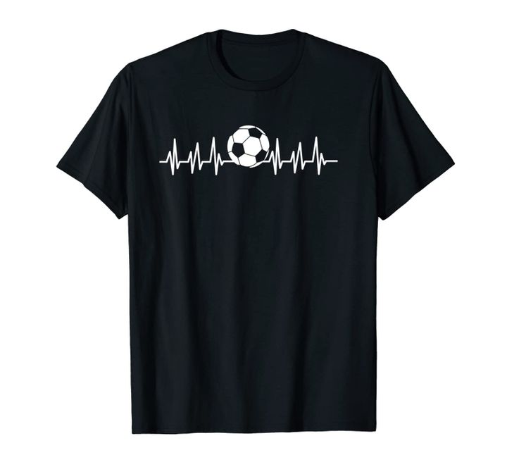 Heartbeat EKG Heart Sports Soccer Field Tee Soccer Player Unisex T-Shirt