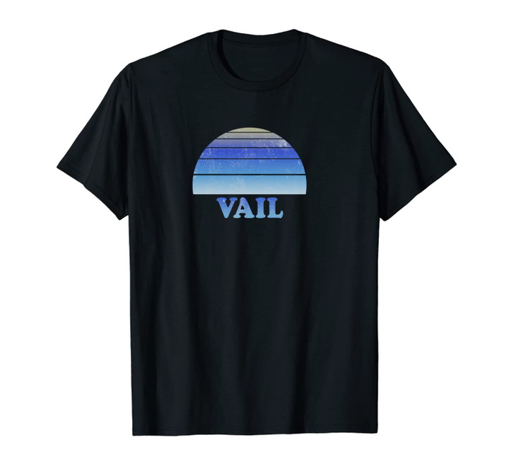 Vail Unisex T-Shirt Top Clothes Adult Teen Colorado Skiing Apparel