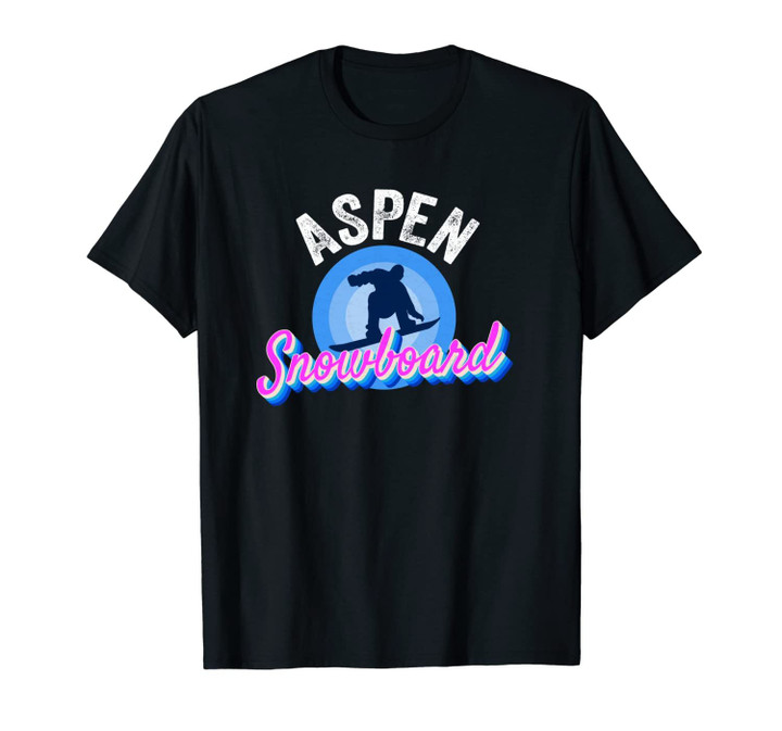 Snowboard Aspen Colorado Mountain Pink CO Snowmass Gear Unisex T-Shirt