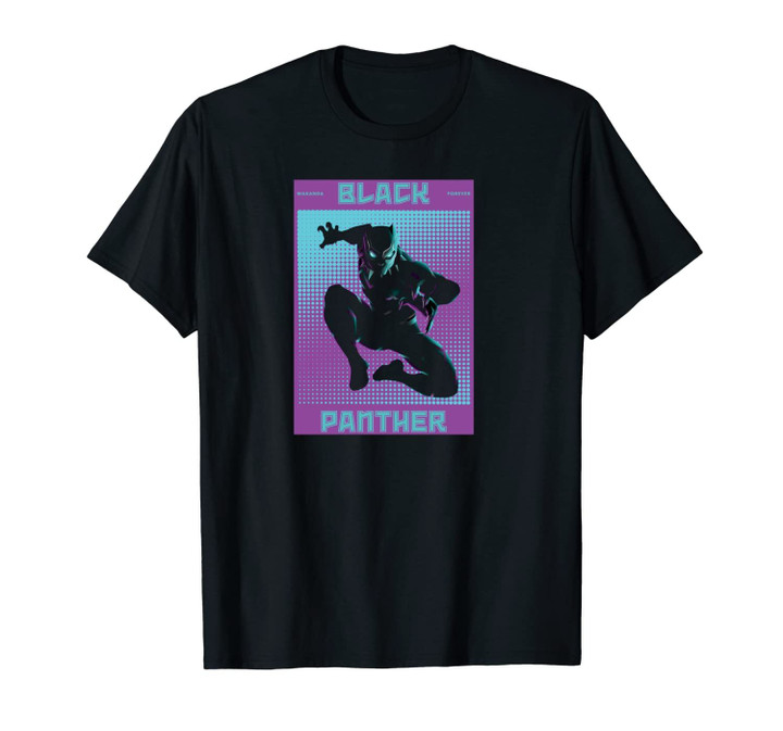 Marvel Black Panther Halftone Pop Art Poster Unisex T-Shirt