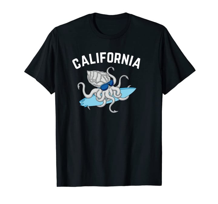Cali Squid Surfing California Surf Cephalopod Unisex T-Shirt