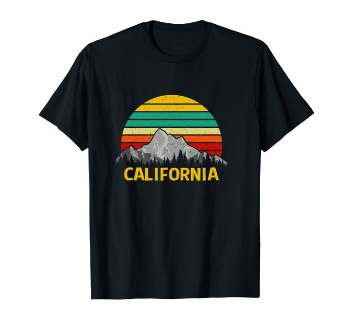 California Retro Sunset Vintage Sunrise State Ca Mountains Unisex T-Shirt