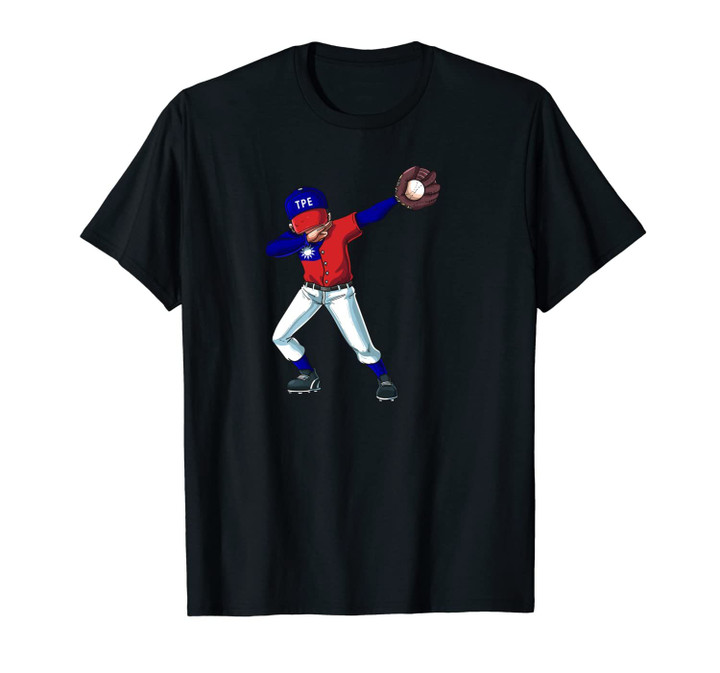 Baseball Dabbing Taiwan Taipei Player Catcher Pitcher Kids Unisex T-Shirt
