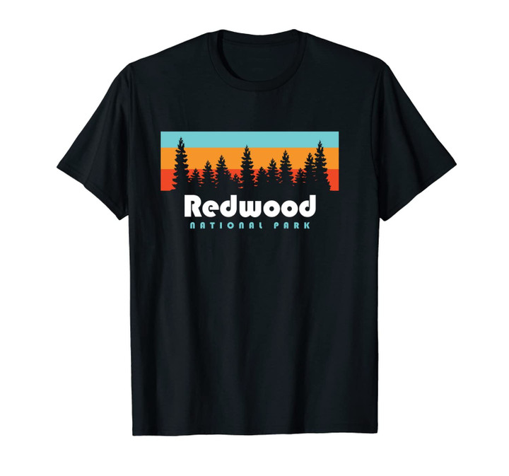 Redwood National Park California Retro Vintage Trees Unisex T-Shirt