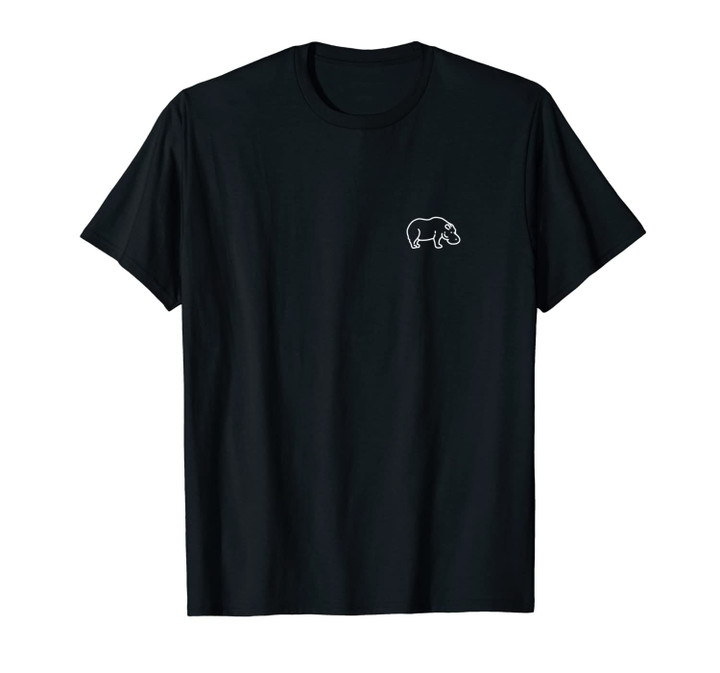 Hippo Hippopotamus Badge Patch Line Art Icon Outline Gift Unisex T-Shirt
